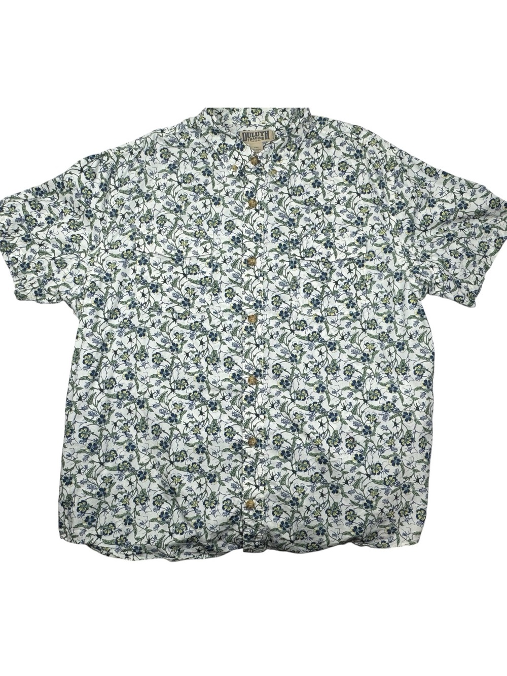 Duluth Trading Co Floral Short Sleeve Button Down Shirt 2X